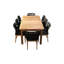 Ensemble repas d'extérieur en corde et teck Hornick 9 pièces avec table d'extension 79 "/ 102,5" Hornick-103784295