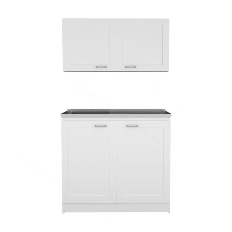 Armoire, ensemble de deux pièces, blanc