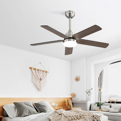 Ventilateur de plafond 42 pouces 5 pales réversible sans fil avec télécommande