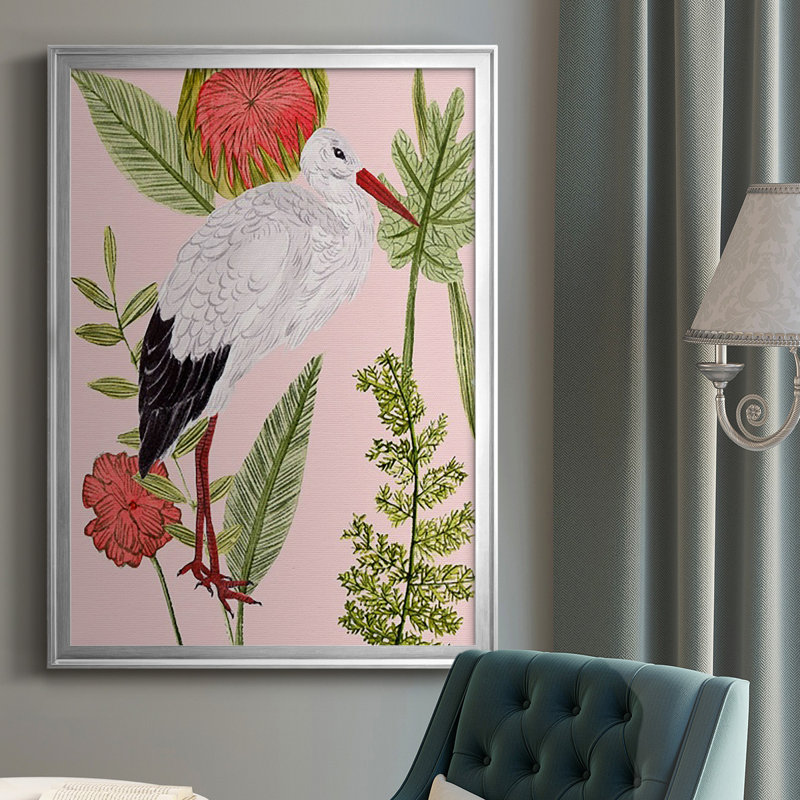 Oiseaux en mouvement IV - peinture à cadre unique, Argent, H 30,5 po x l 22,5 po x P 1 po