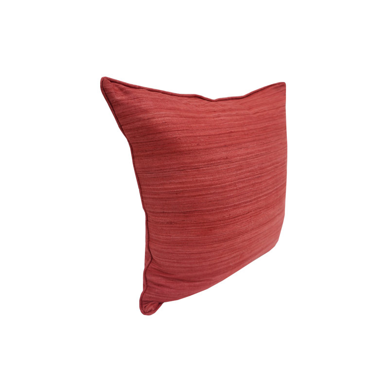 Coussin en soie brute 18 po, Rouge