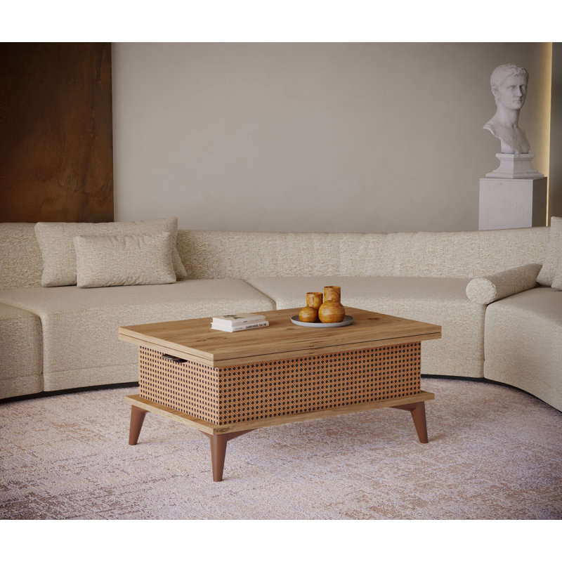 Armory Lift Top Four Leg Coffee Table with Storage, Walnut