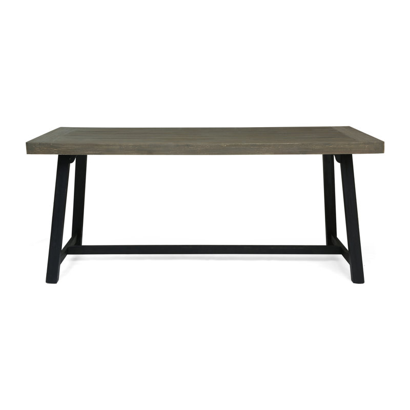Table rectangulaire, table de salle à manger d'extérieur en bois d'acacia
