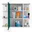 Armoire à pharmacie Milano, miroir à six tablettes extérieures, finition blanche-69582908