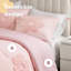 4 édredon en chenille réversible à motif floral rose pour lit double / grand lit