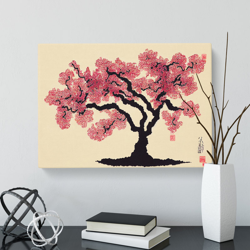 Cherry Blossom Tree Japanese - Wrapped Canvas, 40cm H x 60cm W x 3cm D