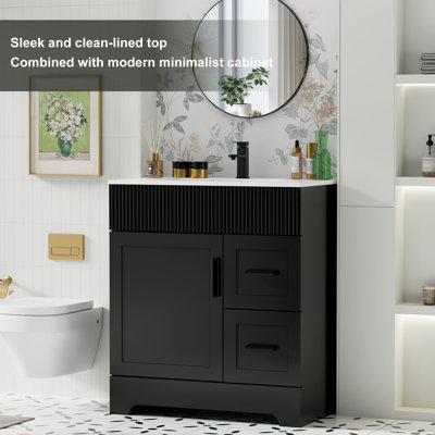 Breonica Wood 30" W Single Vanity Set