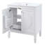 Meuble-lavabo vintage 30 po sans assemblage avec lavabo en céramique, deux portes à fermeture en douceur et tablette réglable, style campagne moderne