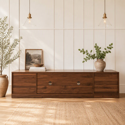 Meuble télé 74 po pour téléviseur de 85 po ou moins, console télé pour salon, console média avec portes en verre et lumières DEL, meuble télé à tablette réglable pour chambre à coucher