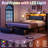 Farmhouse Industrial LED Bed Frame With Storage Headboard, Metal Platform Bed With USB Charging Station, APP & Remote Control RGB Lights，Metal Slats Support, Noise Free, No Box Spring Needed-30126300-30126297