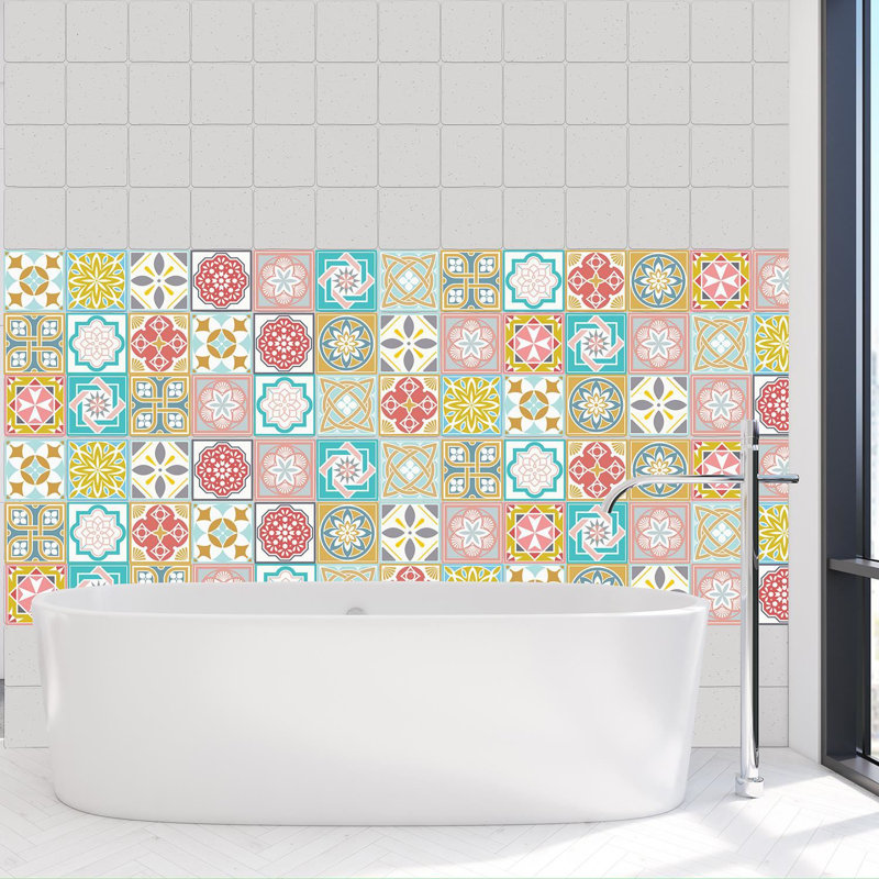 Emily-Louise 10cm W x 10cm L PVC Peel and Stick Mosaic Tile