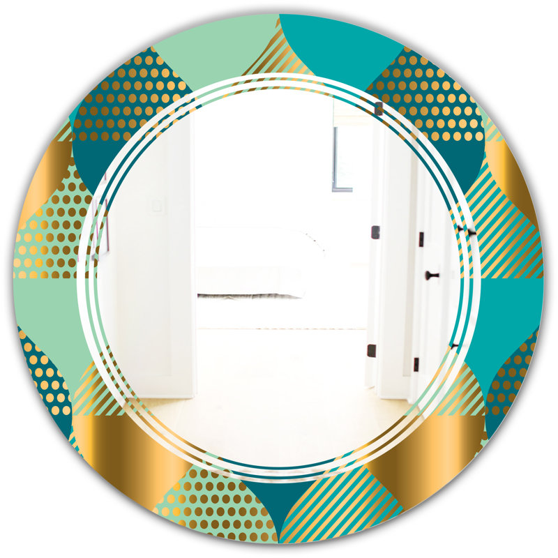 Miroir mural sans cadre moderne à triple c modern gouttes ii, H 23,6 po x l 23,6 po
