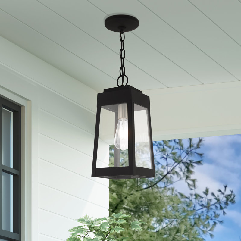 Lanterne suspendue d'extérieur 1 lumière H 14,5 po Antionetta, Noir, noir, noir, noir