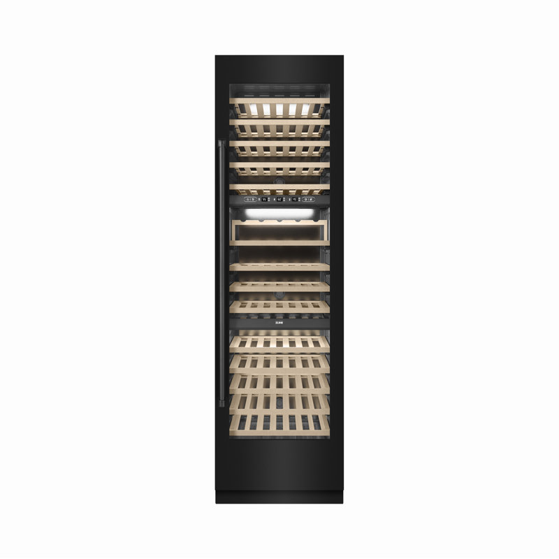 ZLINE Autograph 24 in. 12.4 cu. ft. Triple Zone 100 Bottle Column Wine Cooler in Stainless Steel Accents, Black