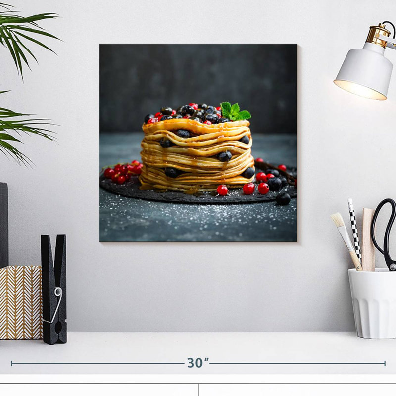 Yarlin Fluffy Blueberry Pancakes, 16" H x 16" W