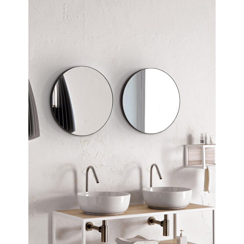 Metal Mirror, Black, 30" x 30"