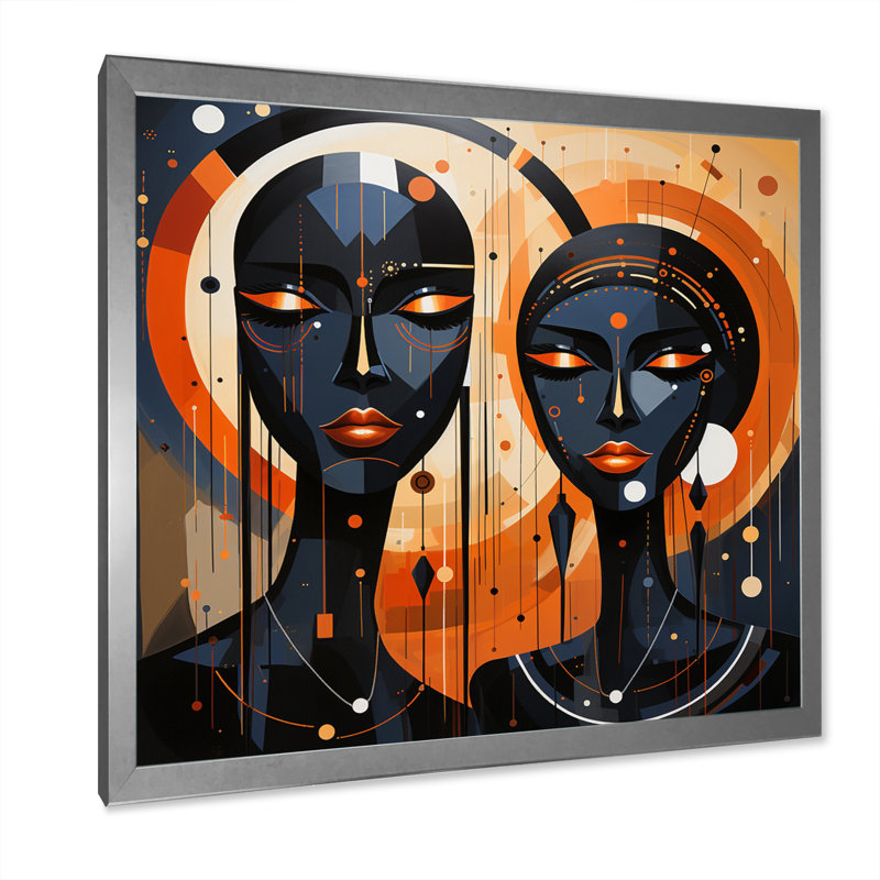 «African Soulful I» sur toile, H 30 po x l 30 po x P 1 po, Cadre simple argenté