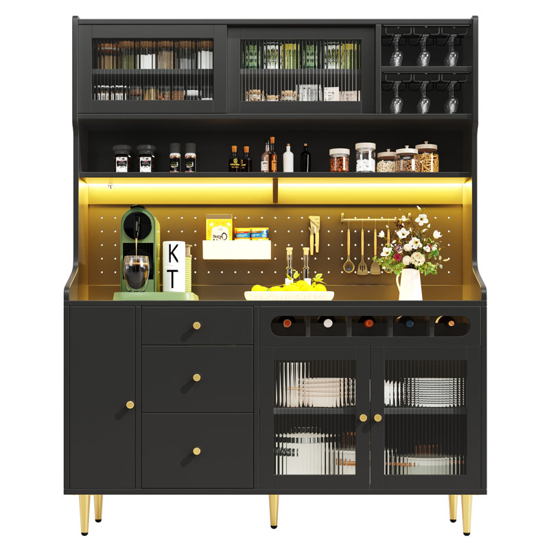 171cm Kitchen Pantry, Black