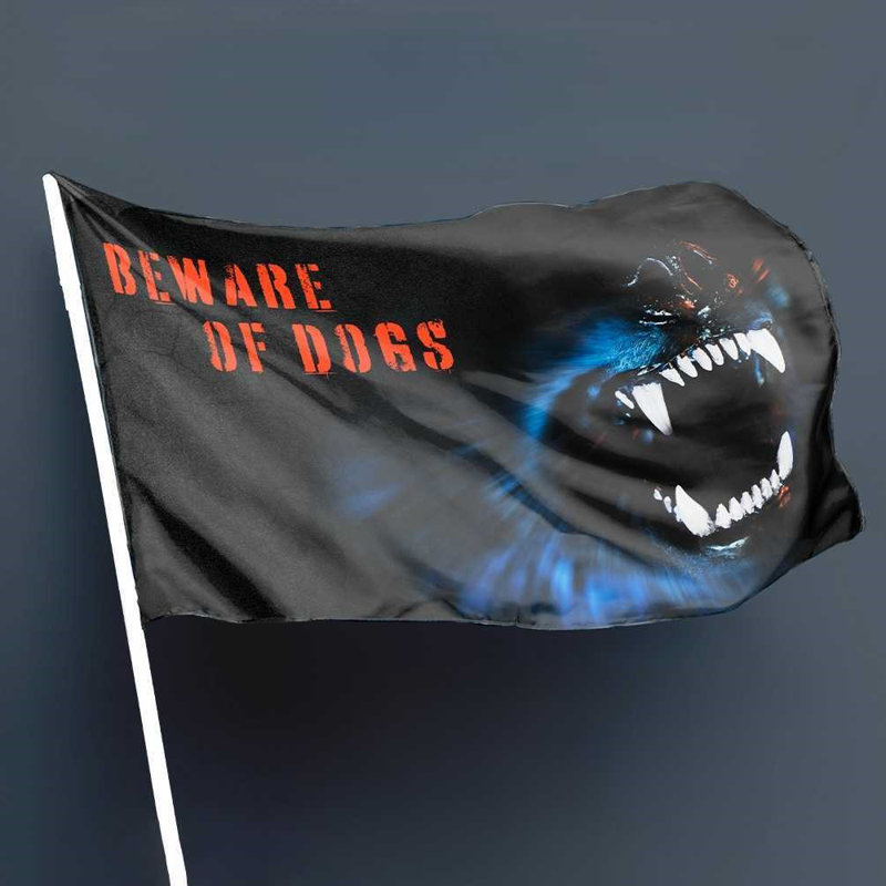 Drapeau d'avertissement «Beware Of Dogs 3 pi X 5 pi»