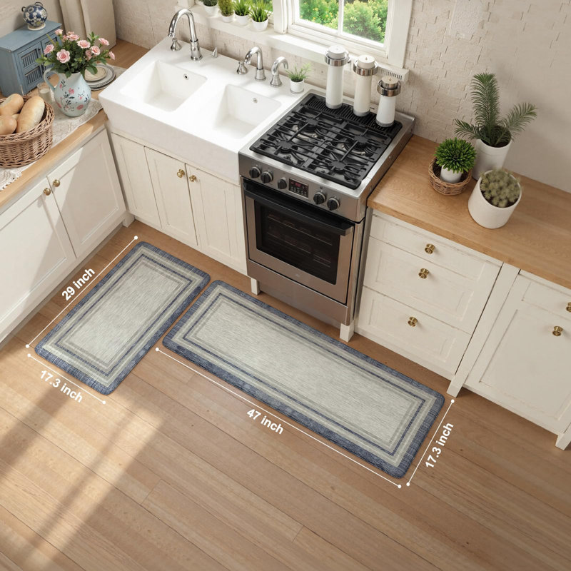 Anti Fatigue Kitchen Mat 2PCS,Non-Skid Waterproof Kitchen Rugs,Farmhouse Kitchen Mat
