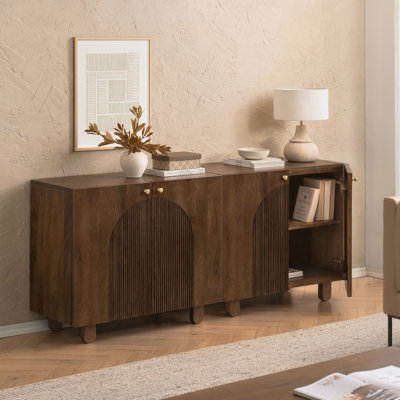 Manci Solid Mango Wood Accent Cabinet