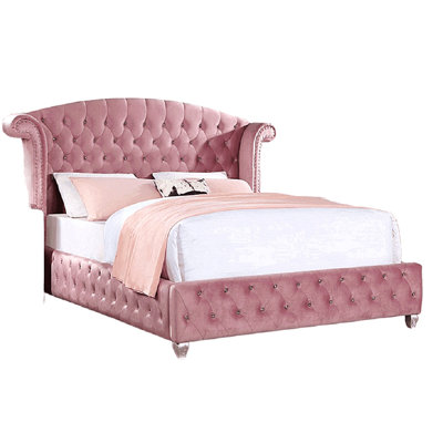 Mobilier de chambre à coucher en flanelle de style Glam