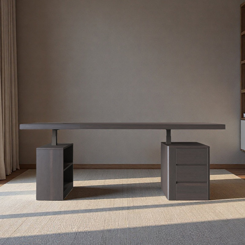 Bureau d'ordinateur Arencibia, Tanné, H 52,76 po x l 70,87 po x P 31,5 po