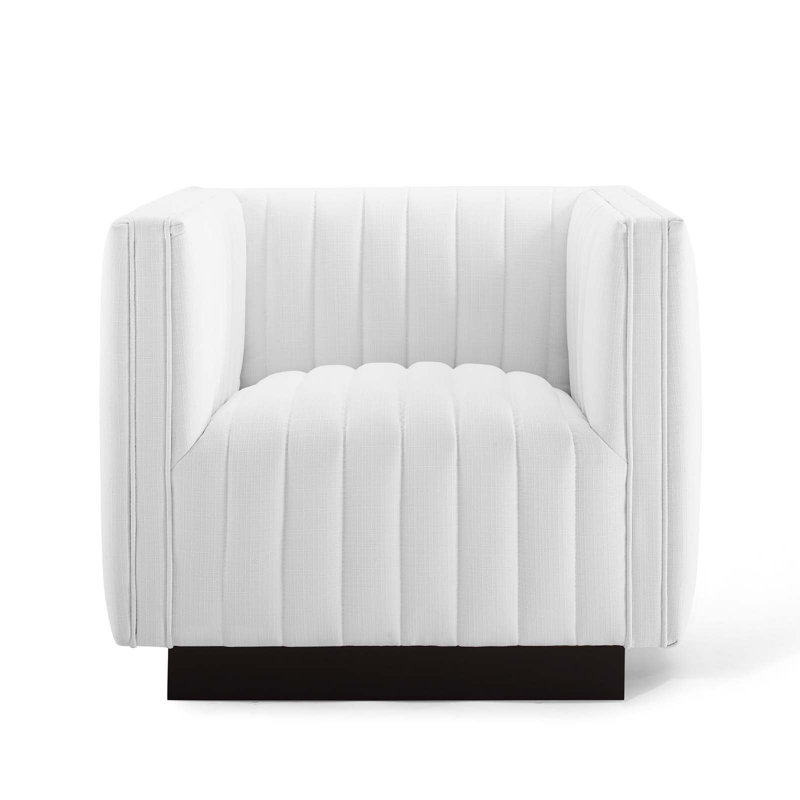 Ensemble de 2 chaises rembourrées Modway Conjure, Polyester blanc