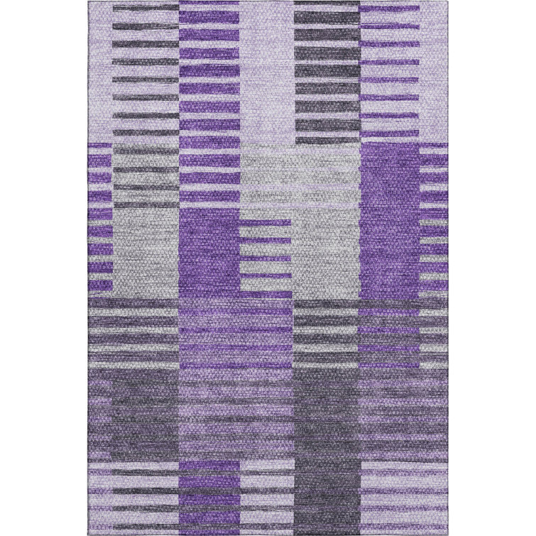 Premium Machine Washable Prisco Purple Rug