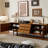 Solid Wood Frame TV Stand with  Adjustable Shelves-1165835668