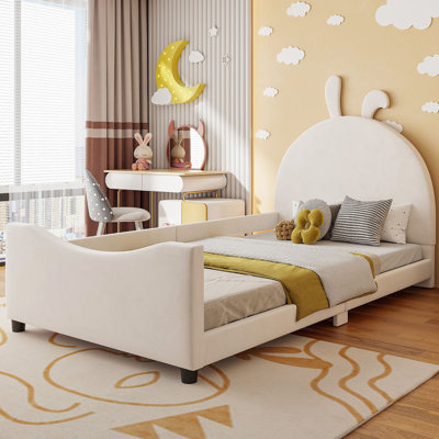 Upholstered Daybed With Rabbit Ear Shaped Headboard