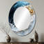 Encre bleue et dorée Tornado I - grand miroir mural ovale sur métal-1625816346