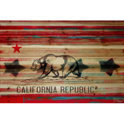 « cal repub » par parvez taj,, impression sur bois