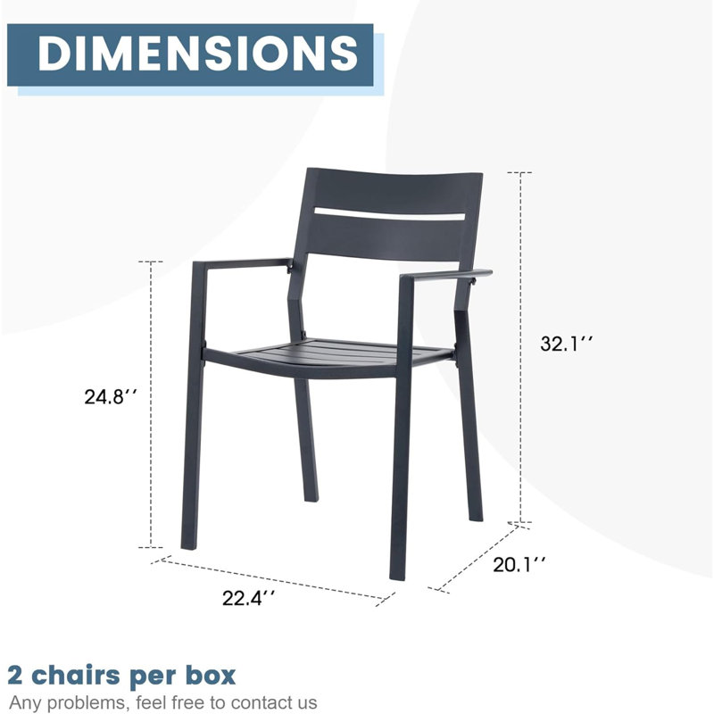 Octavies Premium All-Weather Wicker Outdoor Stacking Dining Armchair, Grey