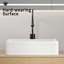 Lavabo vasque rectangulaire au-dessus du comptoir en porcelaine blanche en céramique moderne