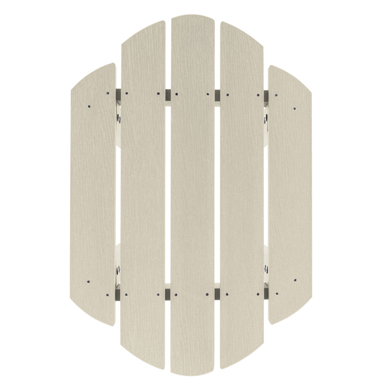 Chaise Adirondack en plastique avec table Anette, Blanc délavé