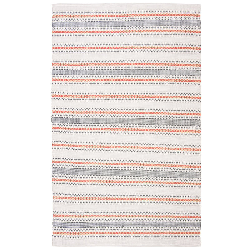 Annia Hand Woven Cotton Striped Rug, Rectangle 3' x 5'