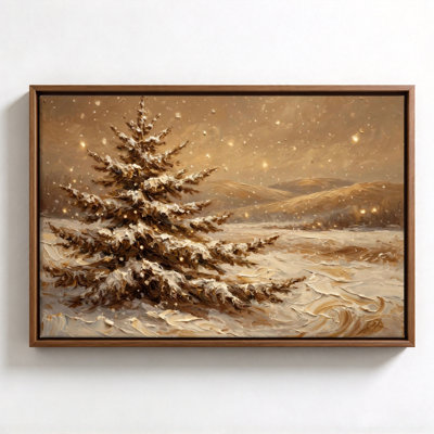 Arbre de Noël sous un ciel étoilé, art mural encadré noir, 16 po x 24 po, décoration murale moderne pour le salon et la chambre à coucher