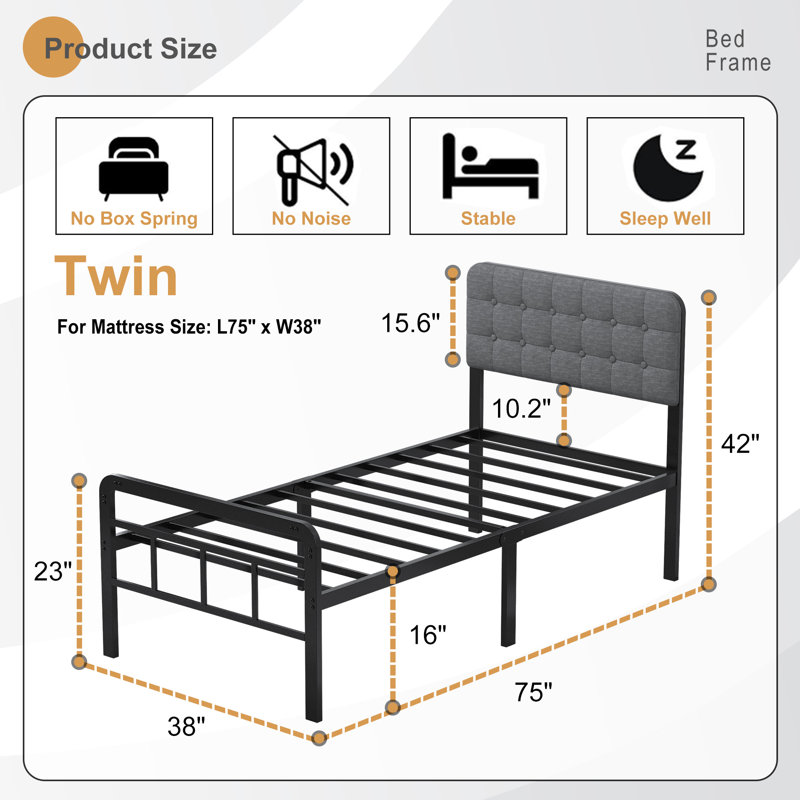 Emelin Upholstered Bed, Twin