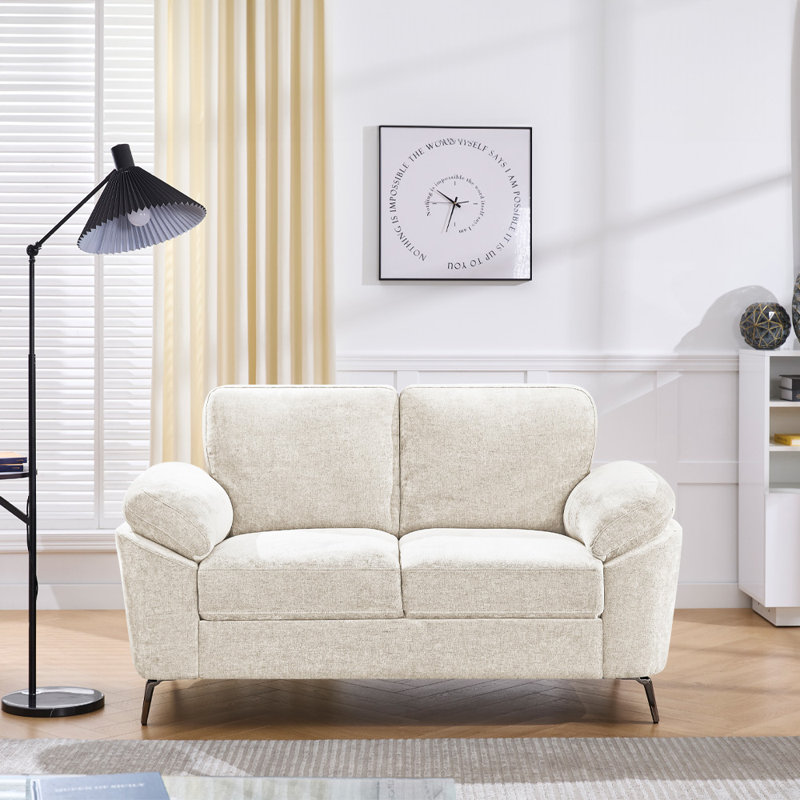 Debborah 2 Seater Chenille Sofa, Cream