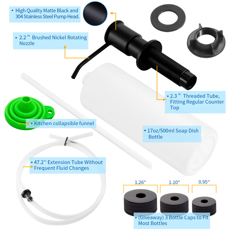 Distributeur de savon Byrn, Noir mat