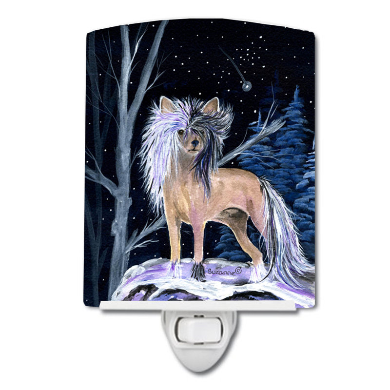 Starry Chinese Crested Ceramic Night Light