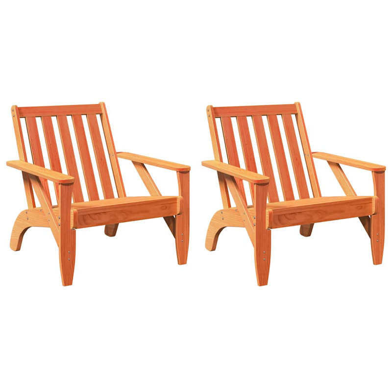 Garden Adirondack Chairs 2 Pcs 75X77x77 Cm, Wax Brown