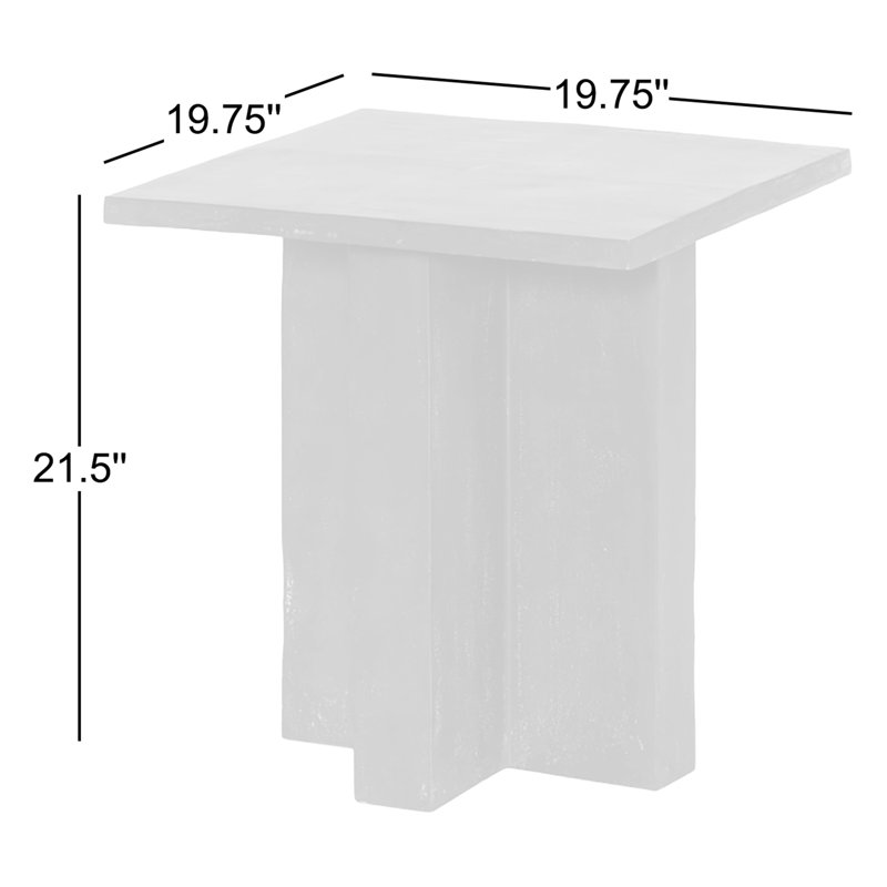 Terrell Outdoor Square Side Table, Dark Gray