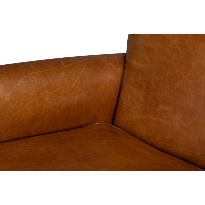 Elite Swivel Armchair, Brown Genuine Leather