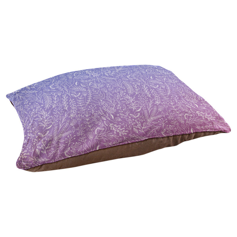 Coussin pour chien floral ditsy Byrge, Très grand (l 52 po x P 42 po x H 17 po), Mauve pâle / blanc / rose