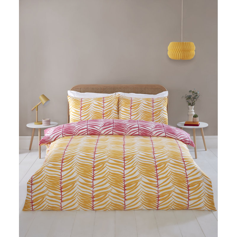 TROPICAL TRAILS Polyester Floral Duvet Cover Set with Pillowcases Included, Kingsize, 3
