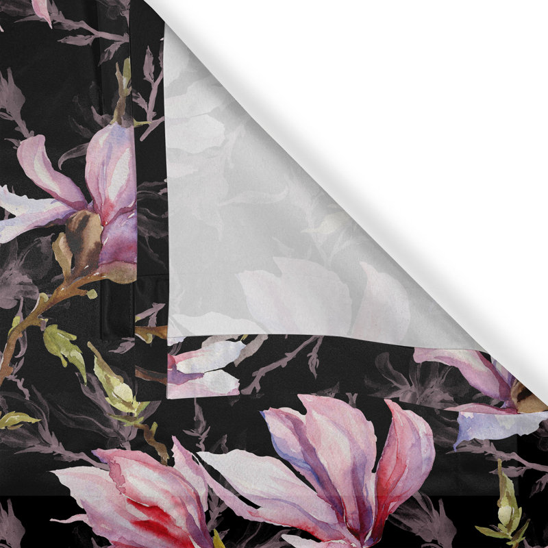 Rideau à œillets Red Barrel Studio® Magnolia Art, L 50 po x L 108 po