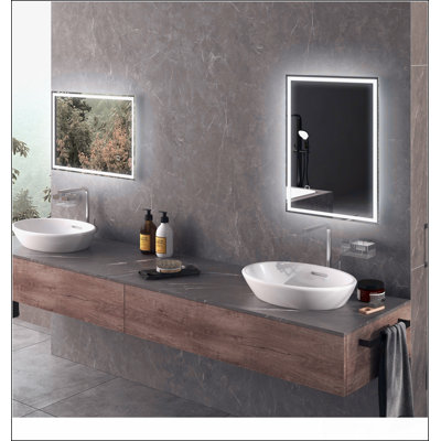 Dimmable LED Bathroom Mirror with 3 Color Temperatures and Memory Function for Customized Lighting