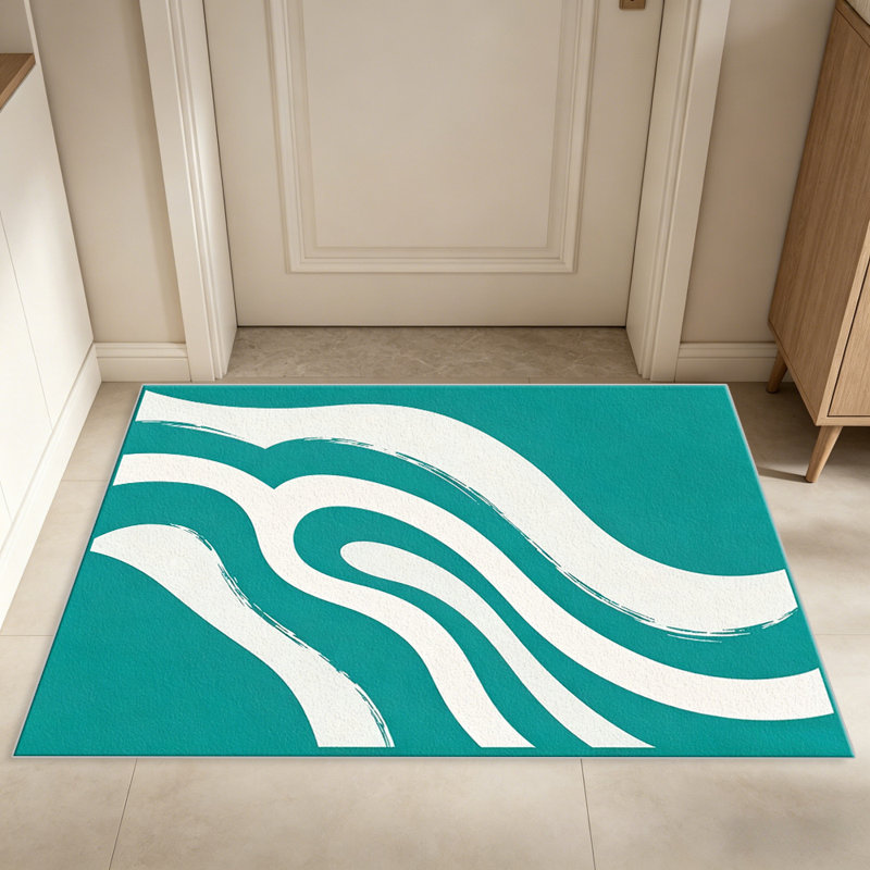Teal Wave   area rugs for Living Room, Soft and Comfortable, Suitable for all seasons, easy to maintain, machine washable Indoor floor mat, Under Table Farmhouse suitable for Bedroom, Dining Room, Study,  Balcony, Home Decor Patio